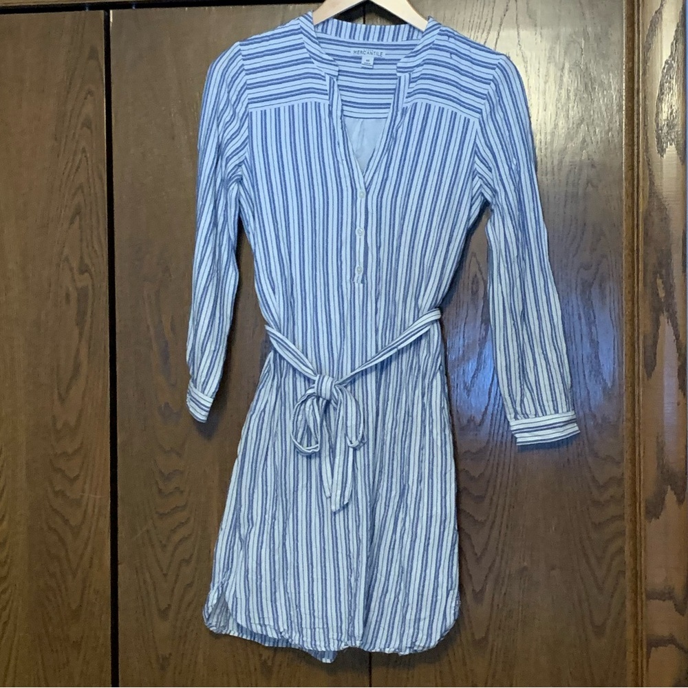 {J. Crew Merchantile} EUC! Blue and White Striped Dress